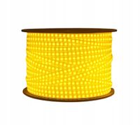 Taśma Led Żółta 2835 230v 10w Cięta Co 10cm Wodoodporna Bez Zasilacza ZŁOTA