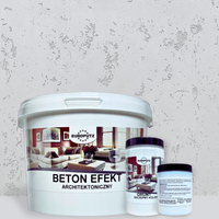 BETON ARCHITEKTONICZNY TYNK ZESTAW SZARY JASNY 15kg + GRUNT + LAKIER