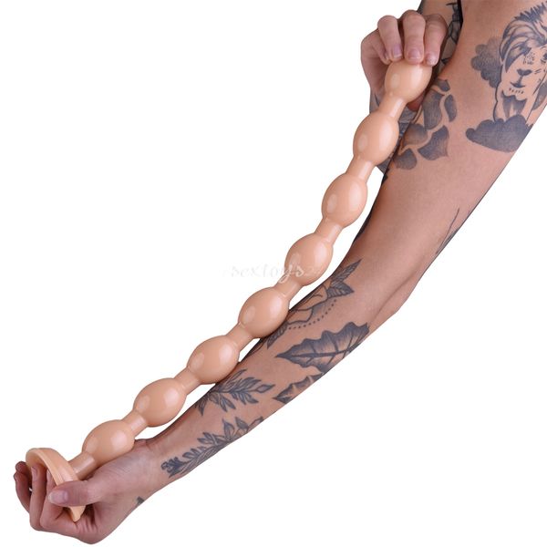 Długie Kulki Analne Na Przyssawce, Korek XXL 50 cm Cielisty zdjęcie 2