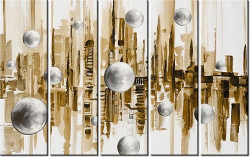 70CM 150CM OBRAZ 5 ELEM MIASTO ZE SNU SEPII ŚCIENNY na Arena.pl