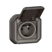 Nowe Plexo - Gniazdo 2P+Z zaciski automatycze, komplet podtynkowy 16A-250V~- antracyt - Legrand 069860L