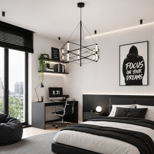 Lampa wisząca SPACE LED czarna 60 cm na Arena.pl
