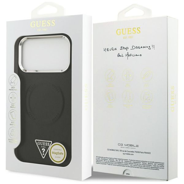 etui guess triangle logo magsafe do      iphone 17 pro czarny zdjęcie 8