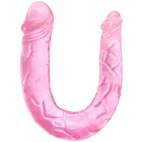 baile double dong rożowy 30,5 cm - elastyczny model tpr, podwojna końcowka