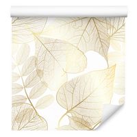 Tapeta Flizelinowa Do Salonu Delikatne LIŚCIE Jesienny Wzór Dekoracja Ścienna