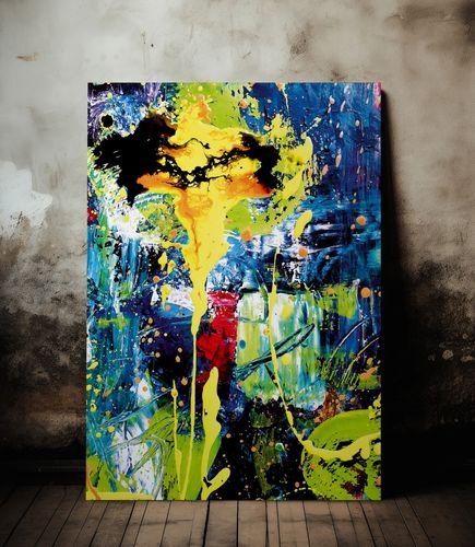 Obraz na płótnie abstrakcja rozlana farba 70x100 cm na Arena.pl