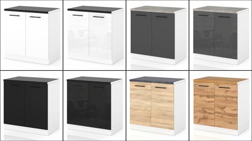 Szafka Kuchenna Stojąca Z Blatem Modułowa 80cm Spremium Dąb Wotan na Arena.pl