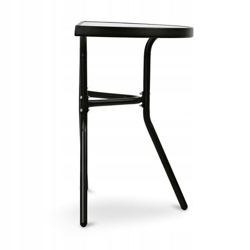 Stolik Metalowy Półokrągły ze Szklanym Blatem Hartowanym do Balkonu Taras na Arena.pl