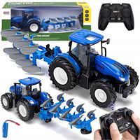 TRAKTOR ZDALNIE STEROWANY CIĄGNIK Z PŁUGIEM MASZYNA ROLNICZA RC ZABAWKA