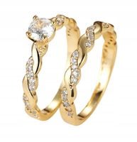 Złote OBRĄCZKI ŚLUBNE STAL Para POZŁACANE r.17/19