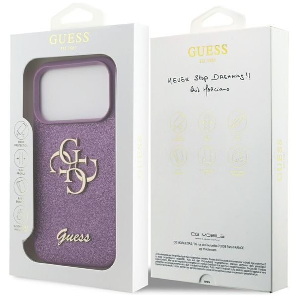 Etui Guess Fixed Glitter Big 4G do iPhone 17 Pro liliowy zdjęcie 8