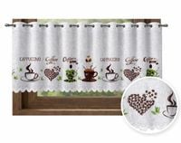 ZAZDROSTKA zazdroska firana kuchenna KAWA COFFE druk 150x40 + Obszycie