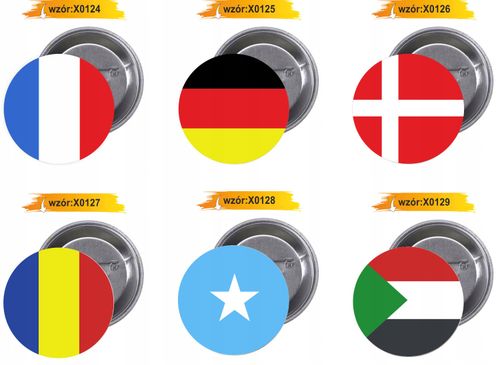 Przypinki buttony FLAGA TAJLANDIA z grafiką TANIO na Arena.pl