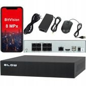 REJESTRATOR DO KAMER MONITORINGU 8MP IP 9 KANAŁÓW MONITORING CCTV ONVIF