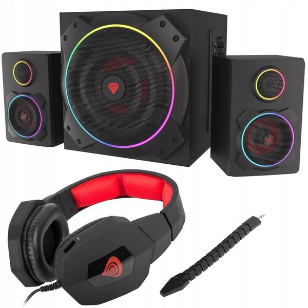 GŁOŚNIKI GRACZA HELIUM 800BT 2.1 ARGB + SŁUCHAWKI zdjęcie 1