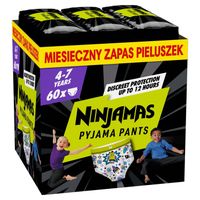 Ninjamas Statki kosmiczne pieluchomajtki, 60 szt, 4-7 lat, 17-30 kg