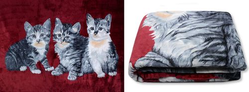 Gruby Koc Akrylowy 160X210 Koty Bordo 18783 na Arena.pl