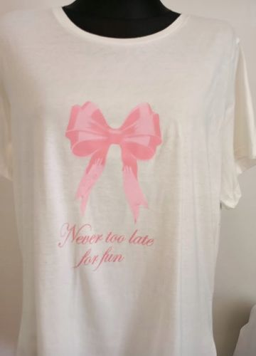 Bluzka MODNA z nadrukiem koszulka bawełna biała z różem t-shirt 2XL na Arena.pl