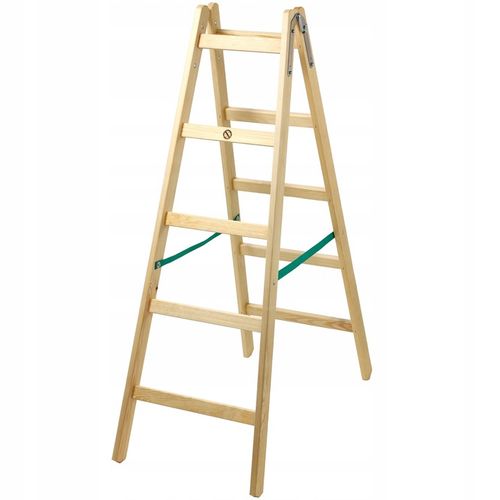 DRABINA DREWNIANA MALARSKA ROZSTAWNA 2x5 SZCZEBLI DWUSTRONNA 150kg na Arena.pl