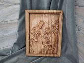 Płaskorzeźba drewniana obraz Święta Rodzina III rama prezent ślub rocznica