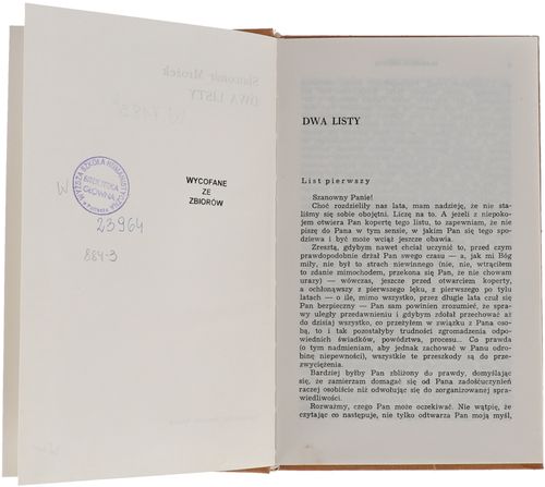 Książka Sławomir Mrożek Dwa Listy 1974 na Arena.pl