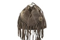 Torebka skórzana boho style - Beżowa ciemna