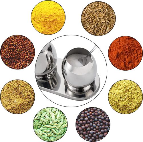 ZOOFOX Zestaw 3 Pojemników na Przyprawy 300 ml Stal Nierdzewna z Tacką na Arena.pl