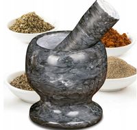 MOŹDZIERZ KUCHENNY KAMIENNY TŁUCZEK DO UCIERANIA PRZYPRAW ZIÓŁ