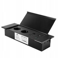 Gniazdo Meblowe do Biurka Blatowe Metalowe LAN Hub USB Spacetronik SPS-F26B