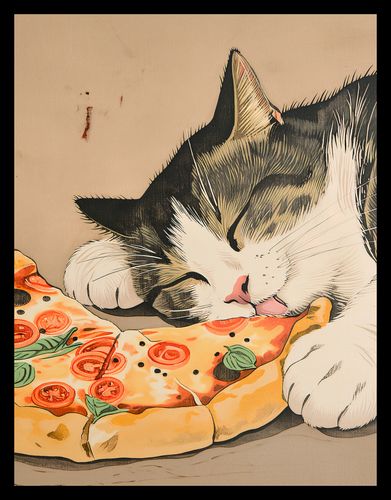 Plakat 50x65cm Pizza Dla Kota na Arena.pl