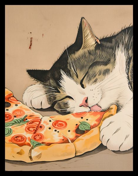 Plakat 50x65cm Pizza Dla Kota zdjęcie 2
