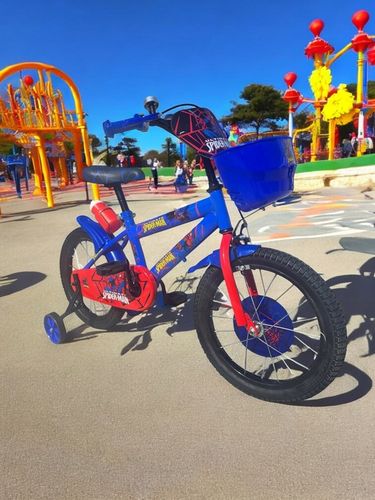 Rower Rowerek Dziecięcy 16 Cali SPIDERMAN Dla Chłopca Kółka Boczne Koszyk na Arena.pl