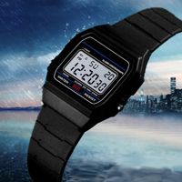 ZEGAREK RETRO VINTAGE MĘSKI UNISEX KLASYK STOPER ALARM BUDZIK CZARNY