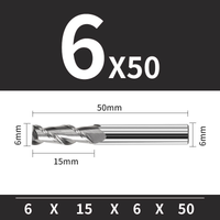 Frez trzpieniowy VHM 2-ostrzowy do aluminium Rozmiar: Ø6x18x6Dx50L