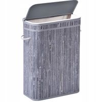 BAMBUSOWY KOSZ NA PRANIE BIELIZNĘ ZABAWKI POJEMNIK Z POKRYWĄ 80l