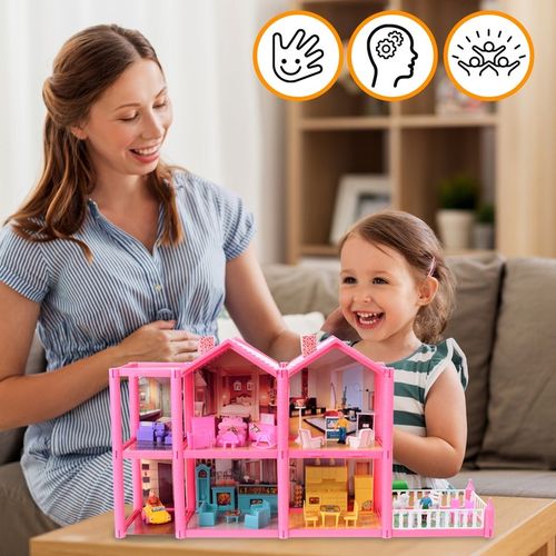 DOMEK DLA LALEK WILLA RÓZOWA MEBLE LALKI LALECZKI TARAS SAMOCHÓD DO ZABAWY na Arena.pl