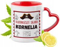 Kubek Czerwony Z Uszkiem W Kształcie Serca Dla Kornelii Na Prezent