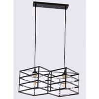 Wisząca lampa druciana VEN W-3851/2 BK geometryczna czarny przezroczysty