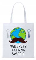 Dla Taty Tatusia Prezent Torba Eco Biała Shopper Z Nadrukiem Ze Zdjęciem