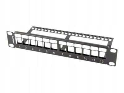 LANBERG patch panel blank 12 port 1U with organizer for keystone modules zdjęcie 2