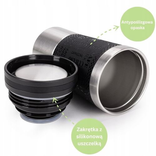 KUBEK TERMICZNY stalowy TERMOS do kawy herbaty szczelny KAMILLE 380ml na Arena.pl