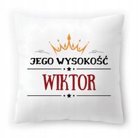 Poduszka Dla Wiktora Na Urodziny Ze Zdjęciem Na Prezent Biała 40X40 Cm