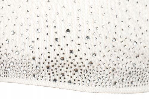 PETERSON Klasyczna czapka damska zimowa fasonu slouchy wzór z dżetów na Arena.pl