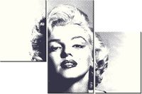 60 90CM OBRAZ 3 ELEM MARILYN MONROE ŚCIENNY DRUK PŁÓTNO