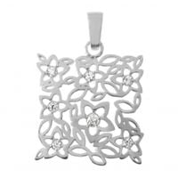 SREBRNY WISIOREK W KWIATKI Z CYRKONIAMI PRÓBA SREBRA 925