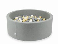 Suchy basen szary 110x40 z piłeczkami 500 sztuk (białe, szare, beżowe)