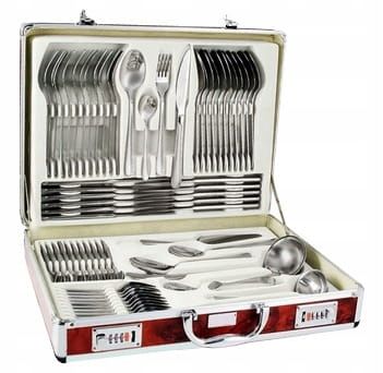 Sztućce Satynowane w Walizce 72 ele 12 osób na Arena.pl