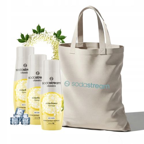 Zestaw Syrop do wody SodaStream Elderflower Bez cukru 3x440ml +Torba GRATIS na Arena.pl