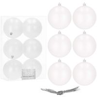 Bombki choinkowe 6 szt. ozdoby świąteczne zestaw perłowy biały