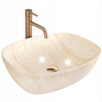 UMYWALKA NABLATOWA BEŻOWA CERAMICZNA KAMIENNA REA FREJA TRAVERTINE MATT